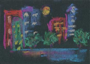"City Lights" by Terri Einer, Oshkosh WI - Pastel